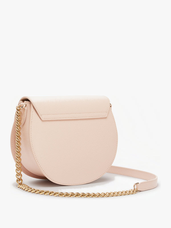 Furla Mini Metropolis Round Tan Leather Cross-Body Bag