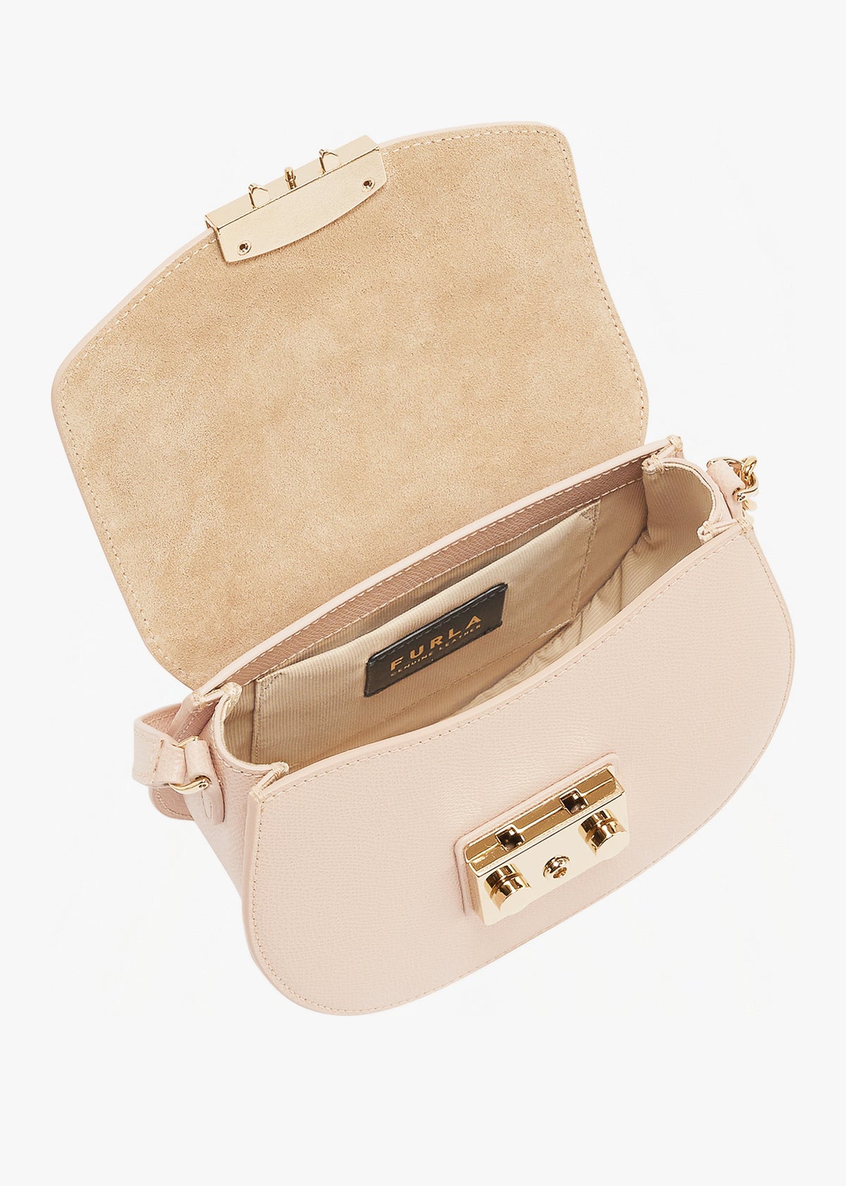 Mini Metropolis Round Pink Leather Cross-Body Bag