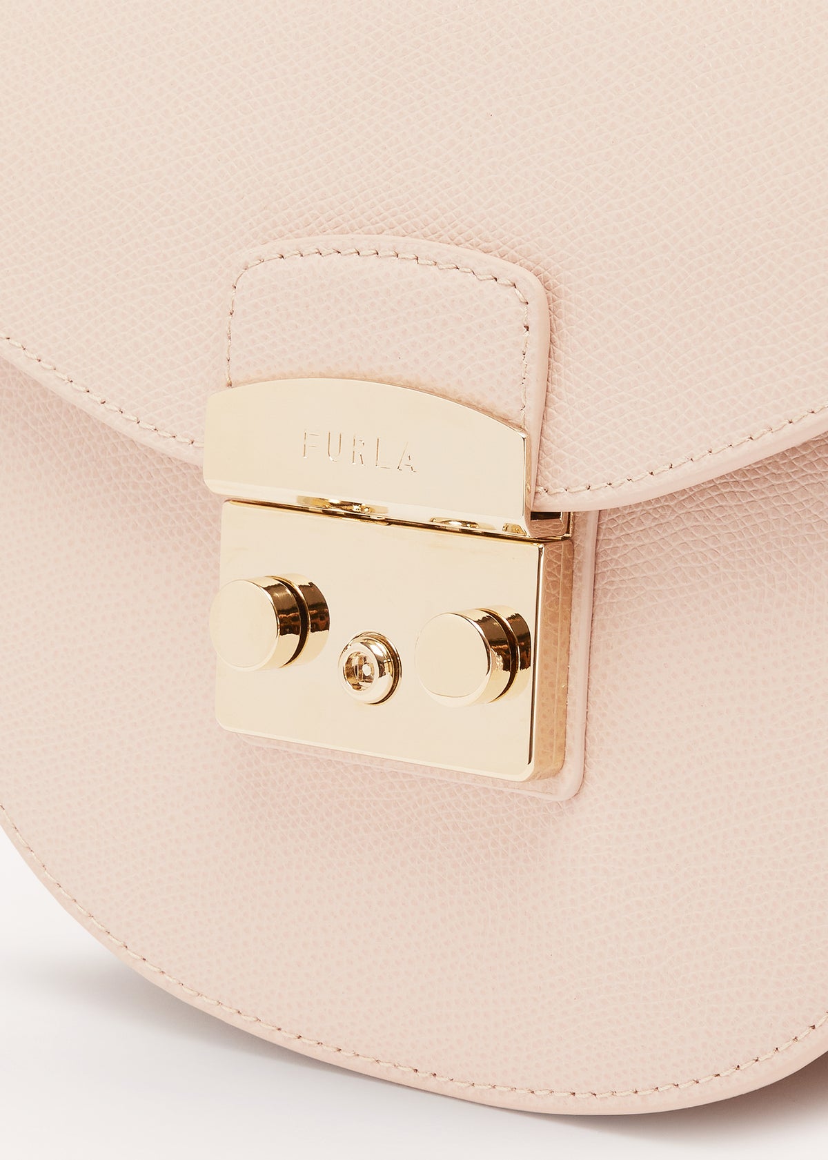 Furla Mini Metropolis Round Tan Leather Cross-Body Bag
