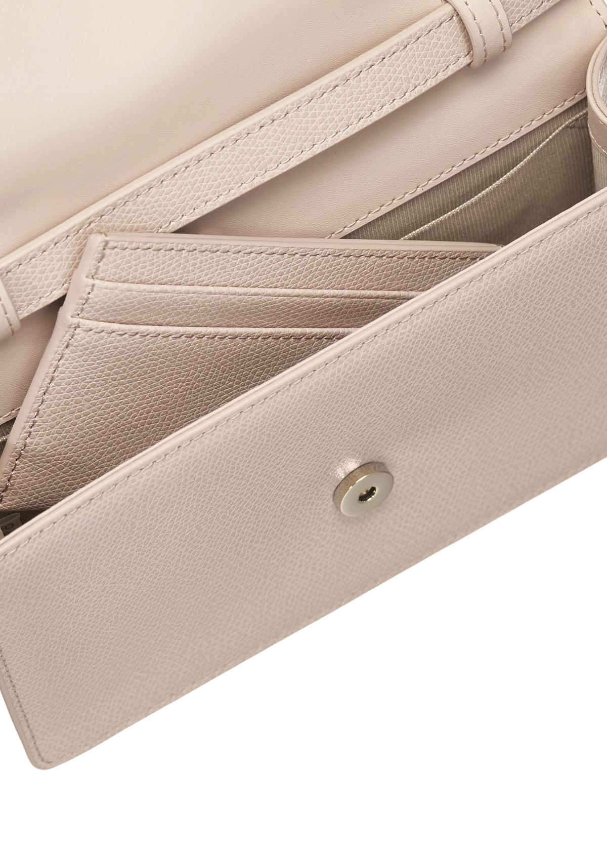 Beige Leather Mini Cross-Body Bag