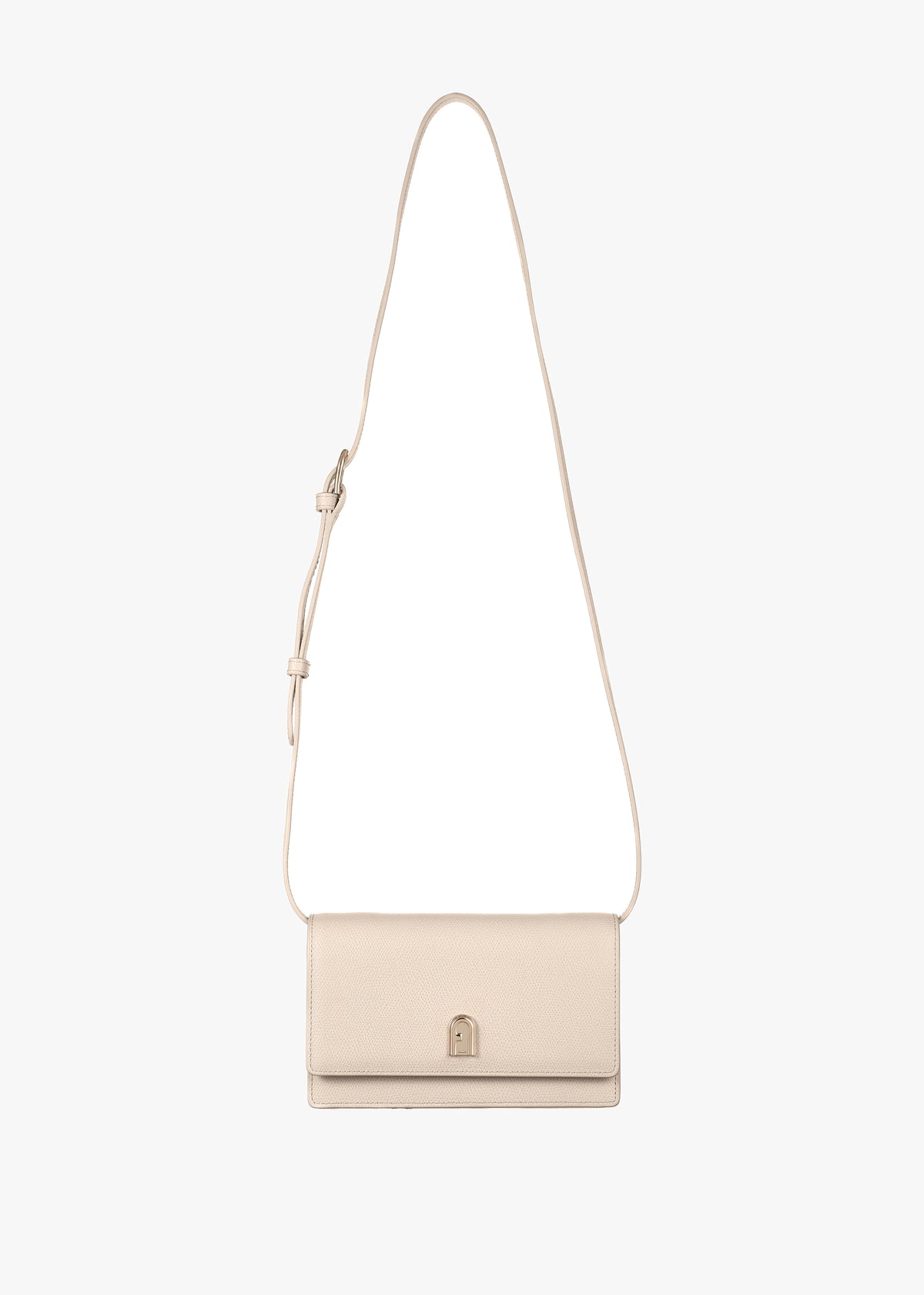 Beige Leather Mini Cross-Body Bag