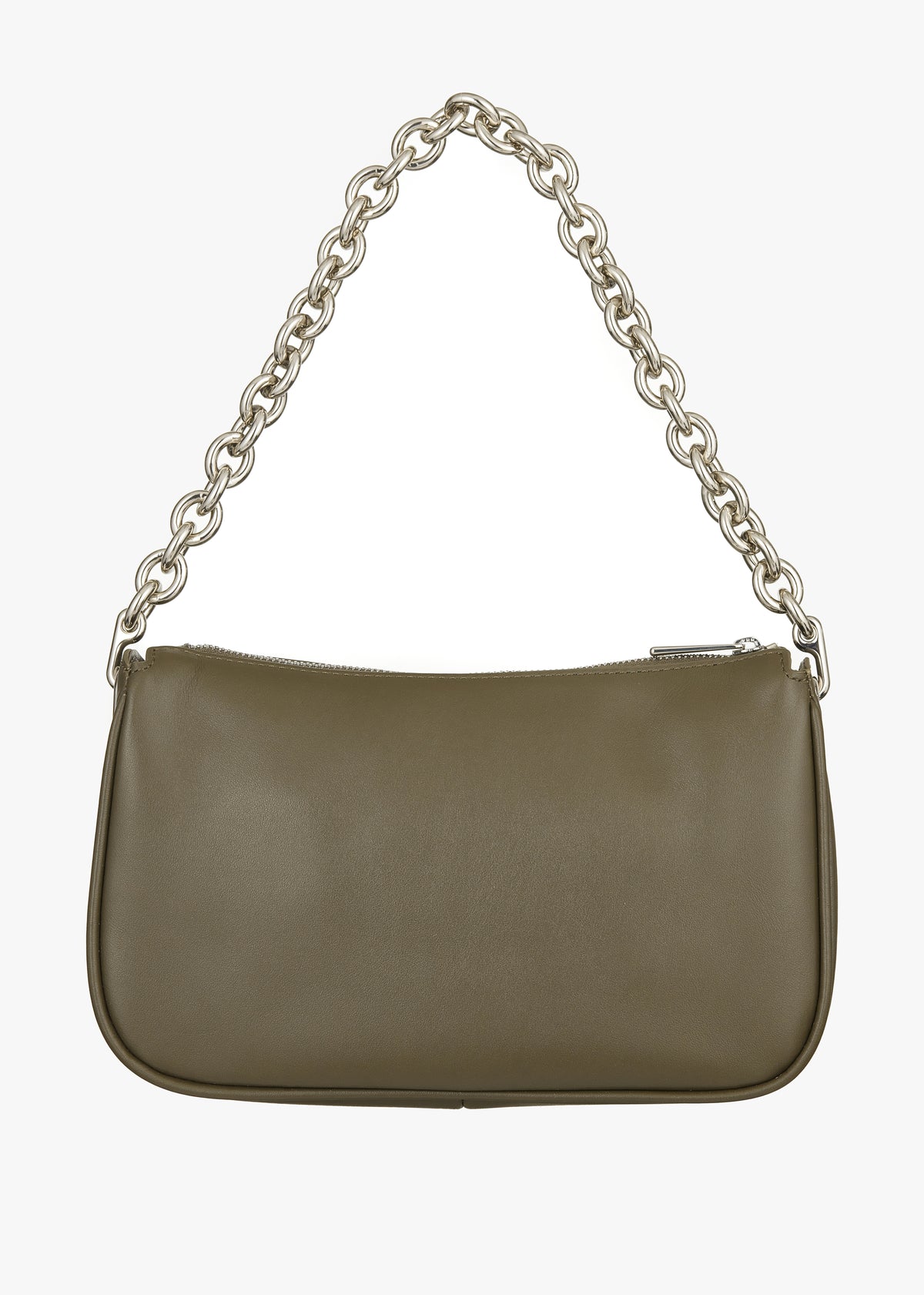 Moon Khaki Leather Shoulder Bag