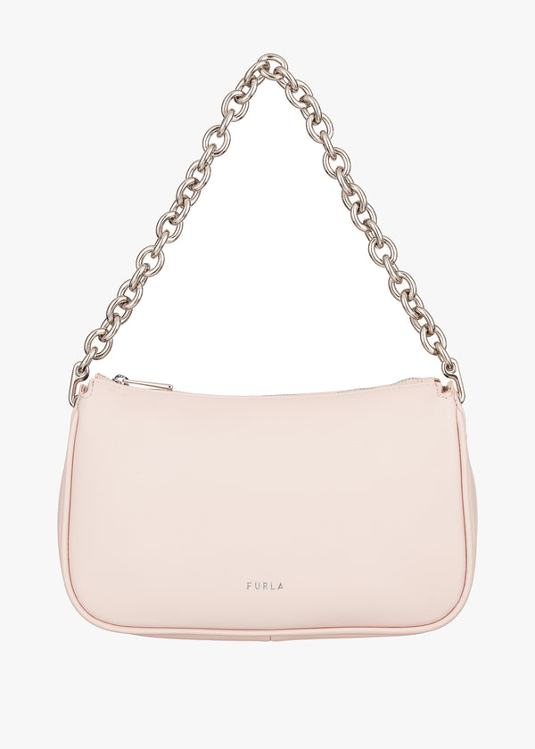 Moon Pink Leather Shoulder Bag