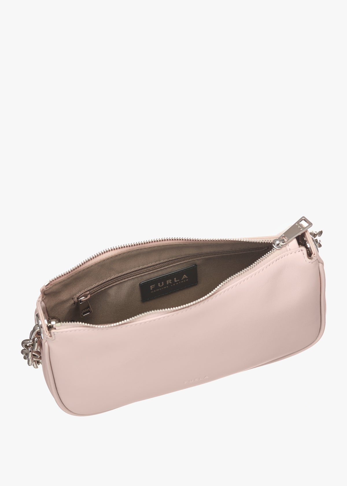 Moon Pink Leather Shoulder Bag