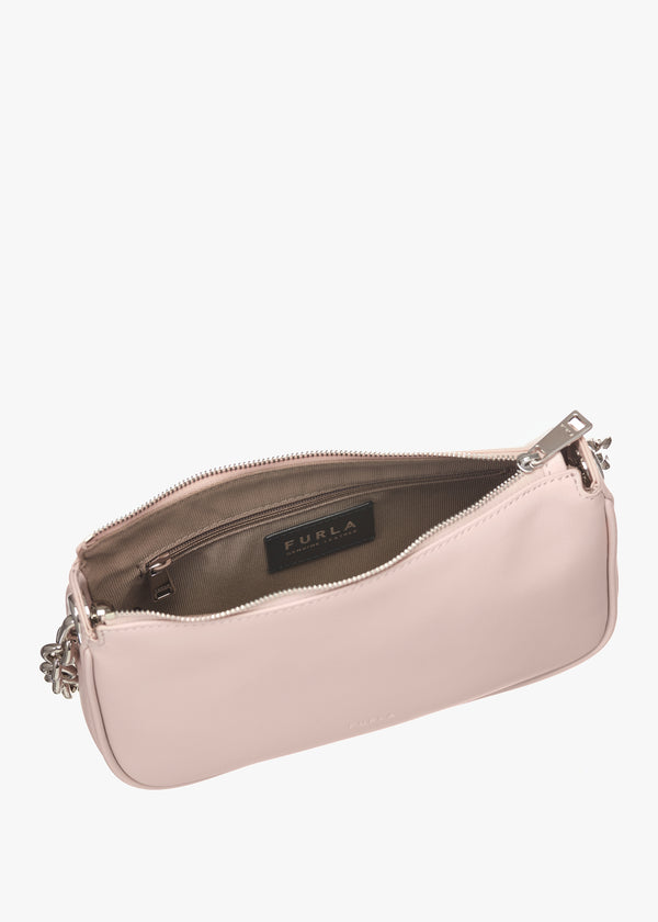Moon Pink Leather Shoulder Bag
