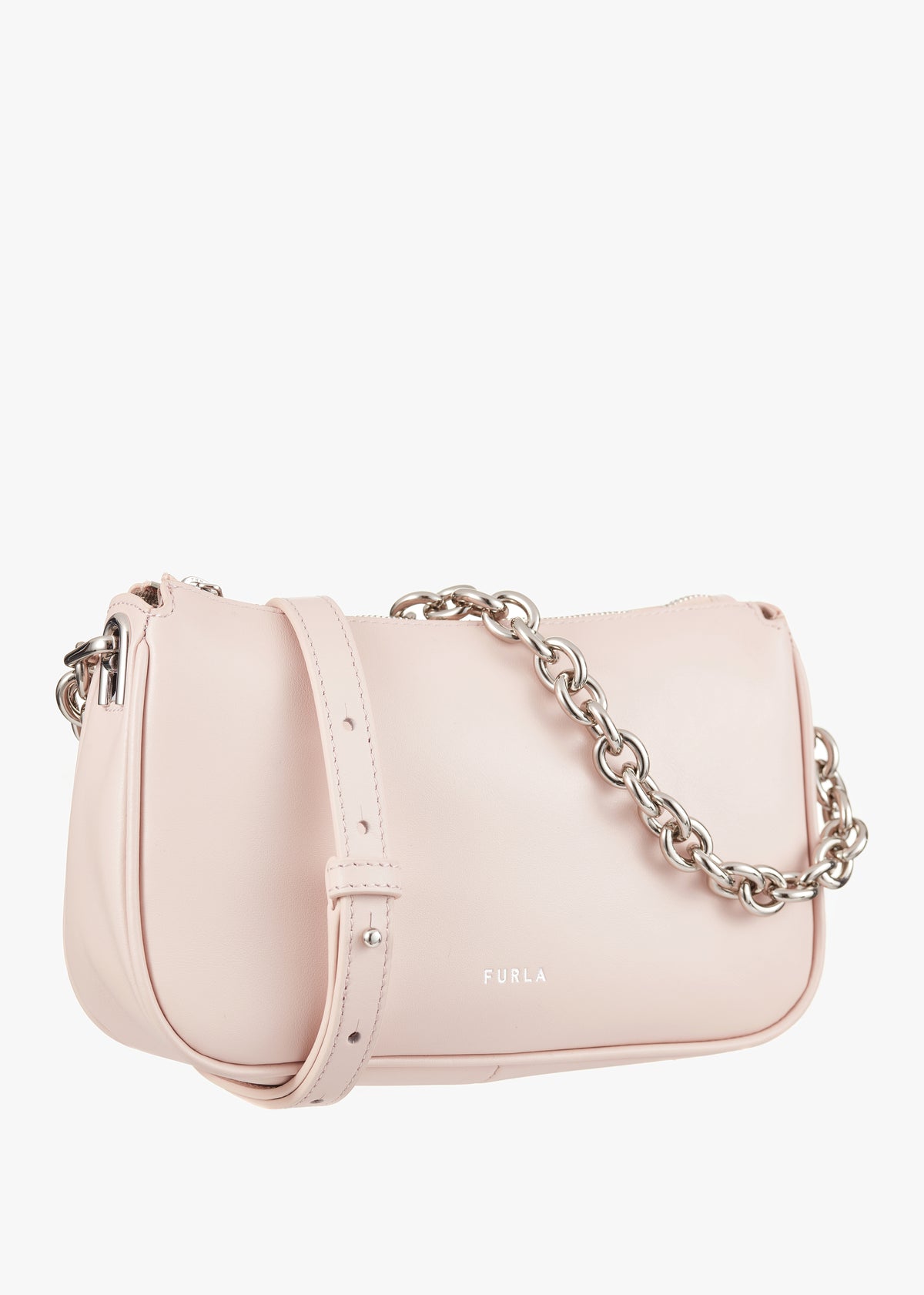 Moon Pink Leather Shoulder Bag