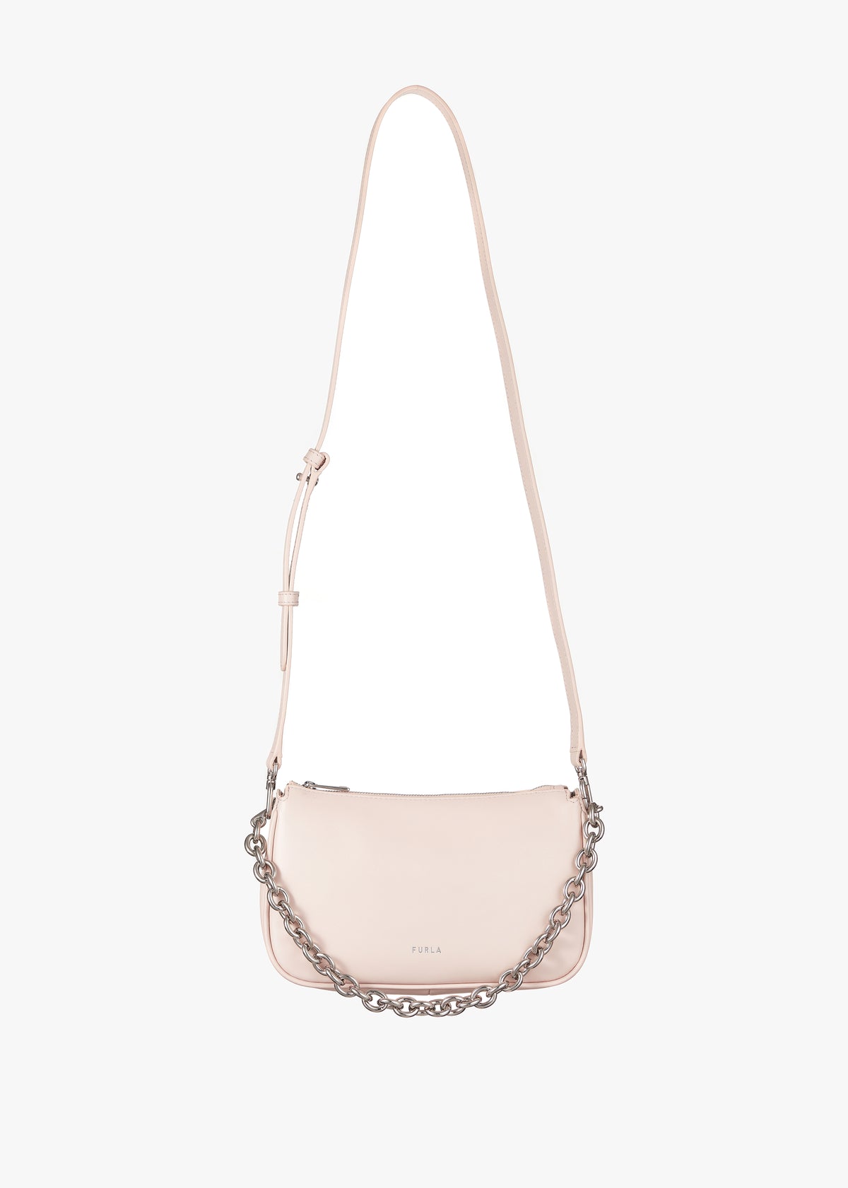 Moon Pink Leather Shoulder Bag