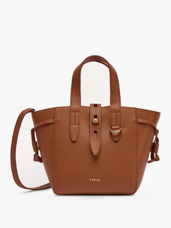 Net Tan Leather Mini Tote Bag