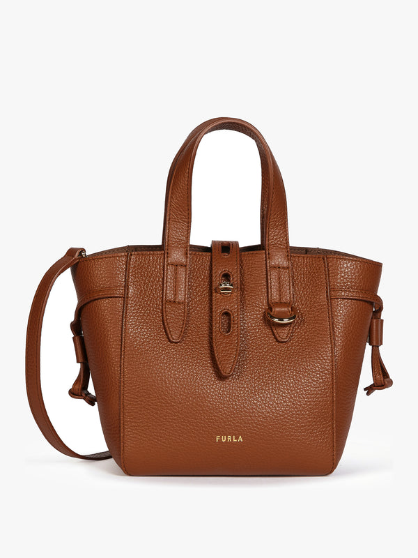 Net Tan Leather Mini Tote Bag