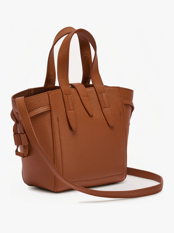 Net Tan Leather Mini Tote Bag