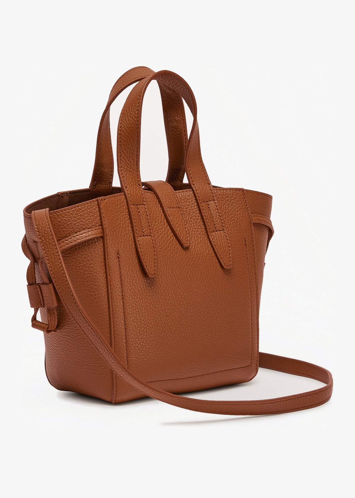 Net Tan Leather Mini Tote Bag