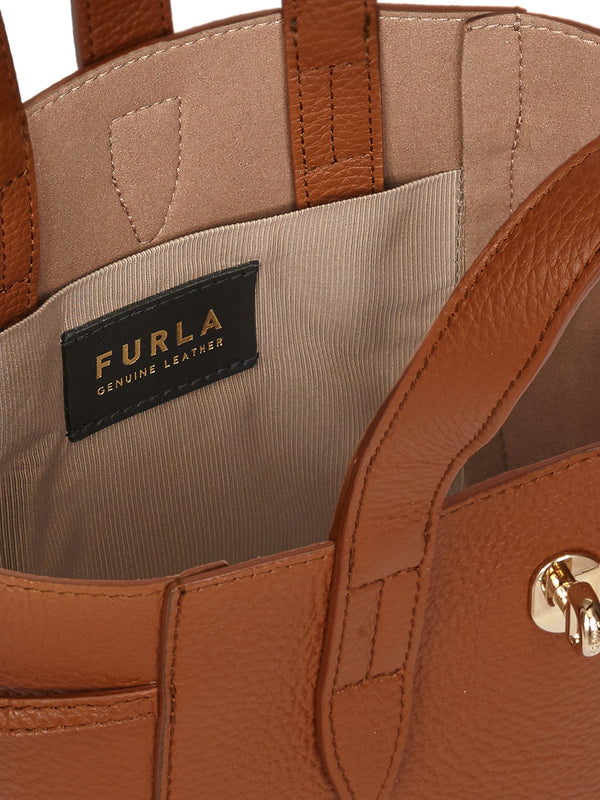 Net Tan Leather Mini Tote Bag