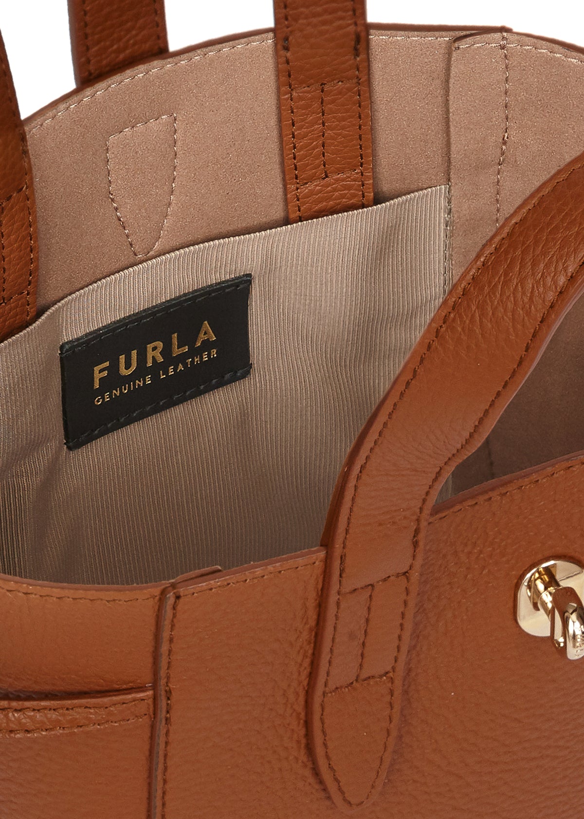 Net Tan Leather Mini Tote Bag