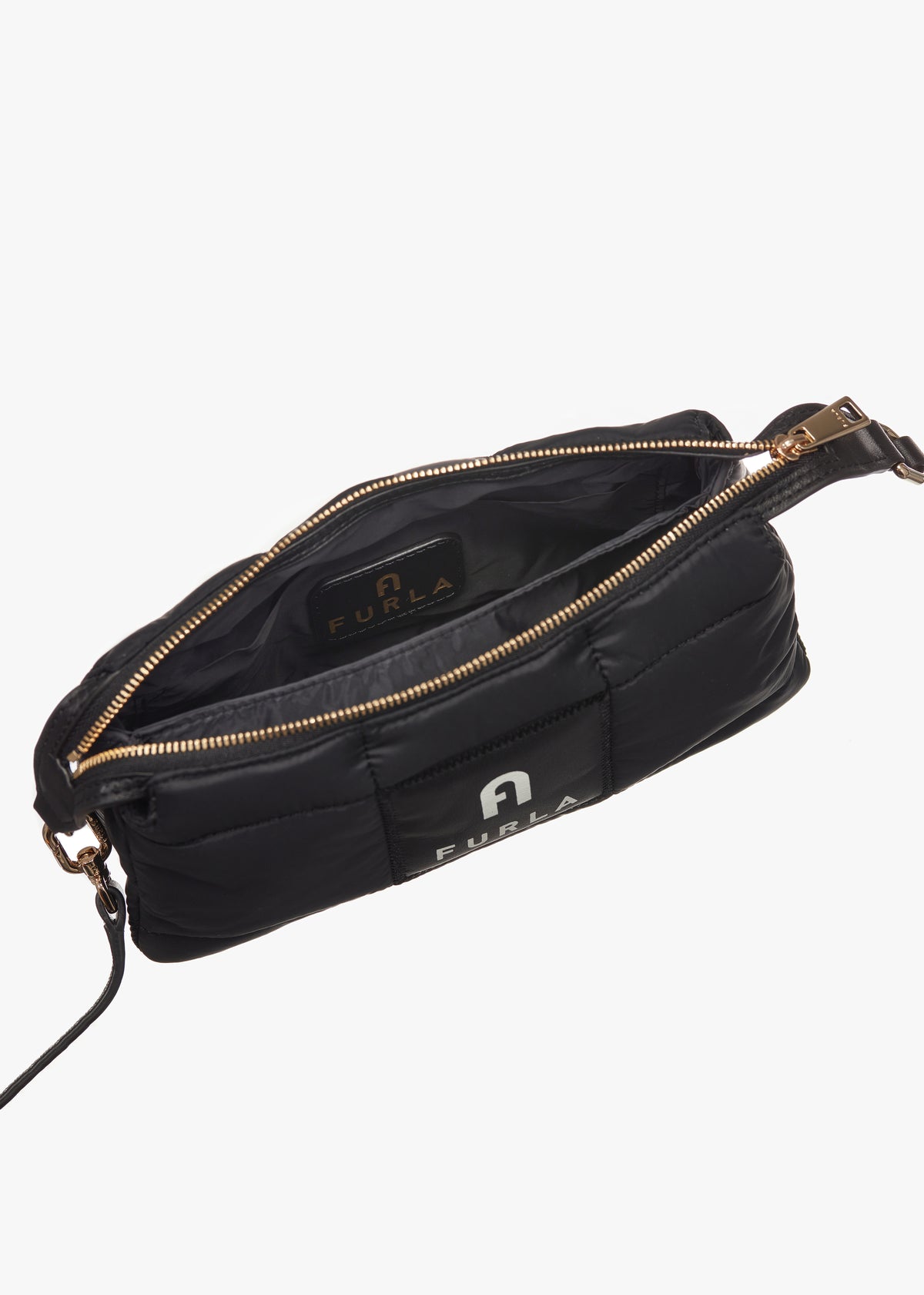 Piuma Black Leather Mini Shoulder Bag