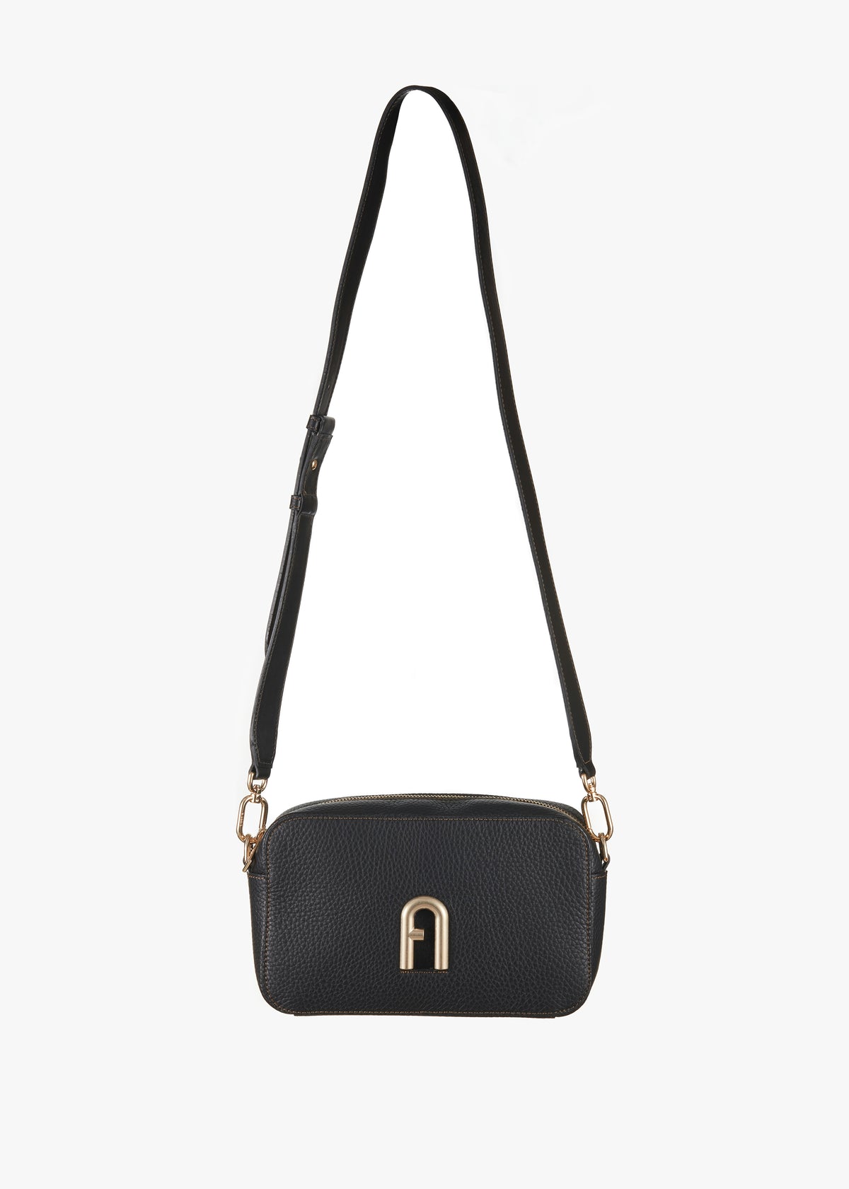 Primula S Black Leather Cross-Body Bag
