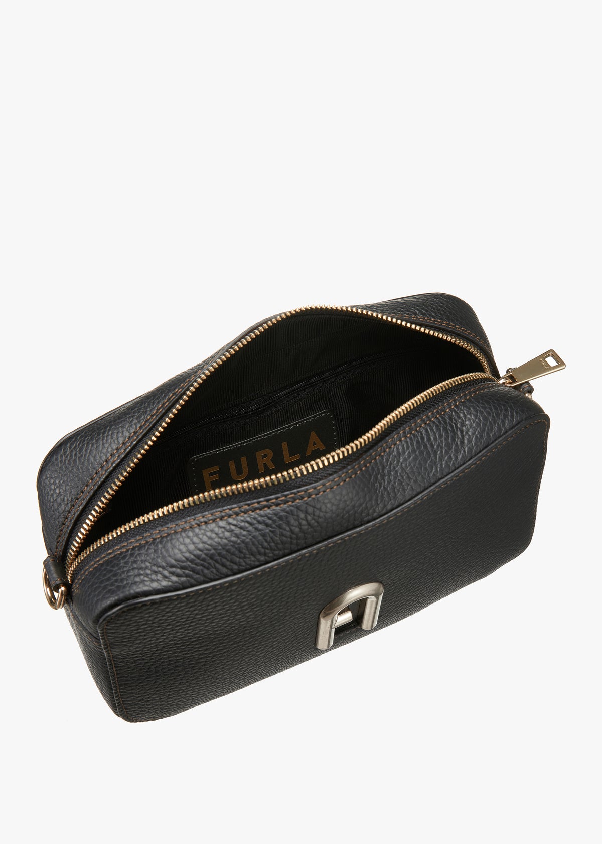 Primula S Black Leather Cross-Body Bag