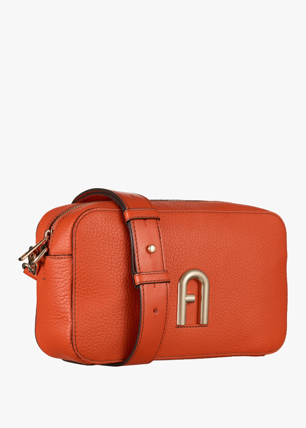 Primula S Orange Leather Cross-Body Bag