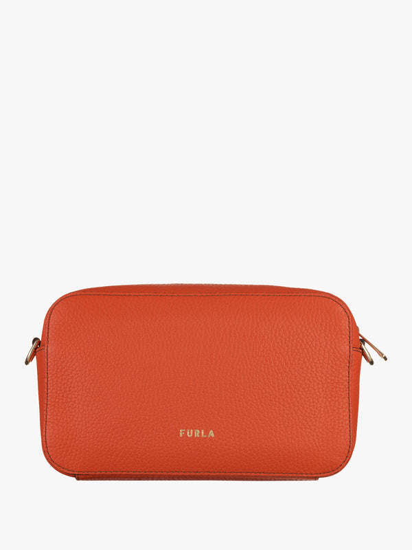 Primula S Orange Leather Cross-Body Bag