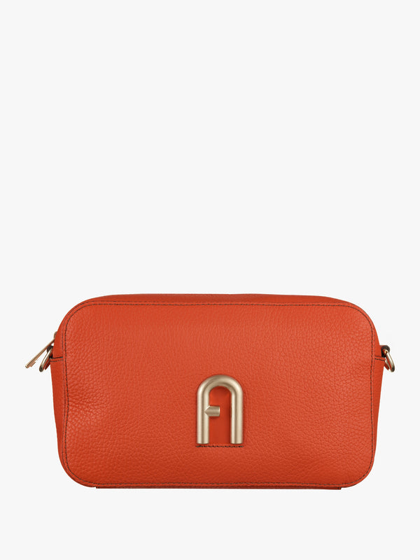 Primula S Orange Leather Cross-Body Bag