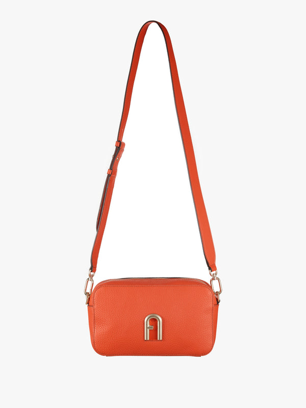 Primula S Orange Leather Cross-Body Bag