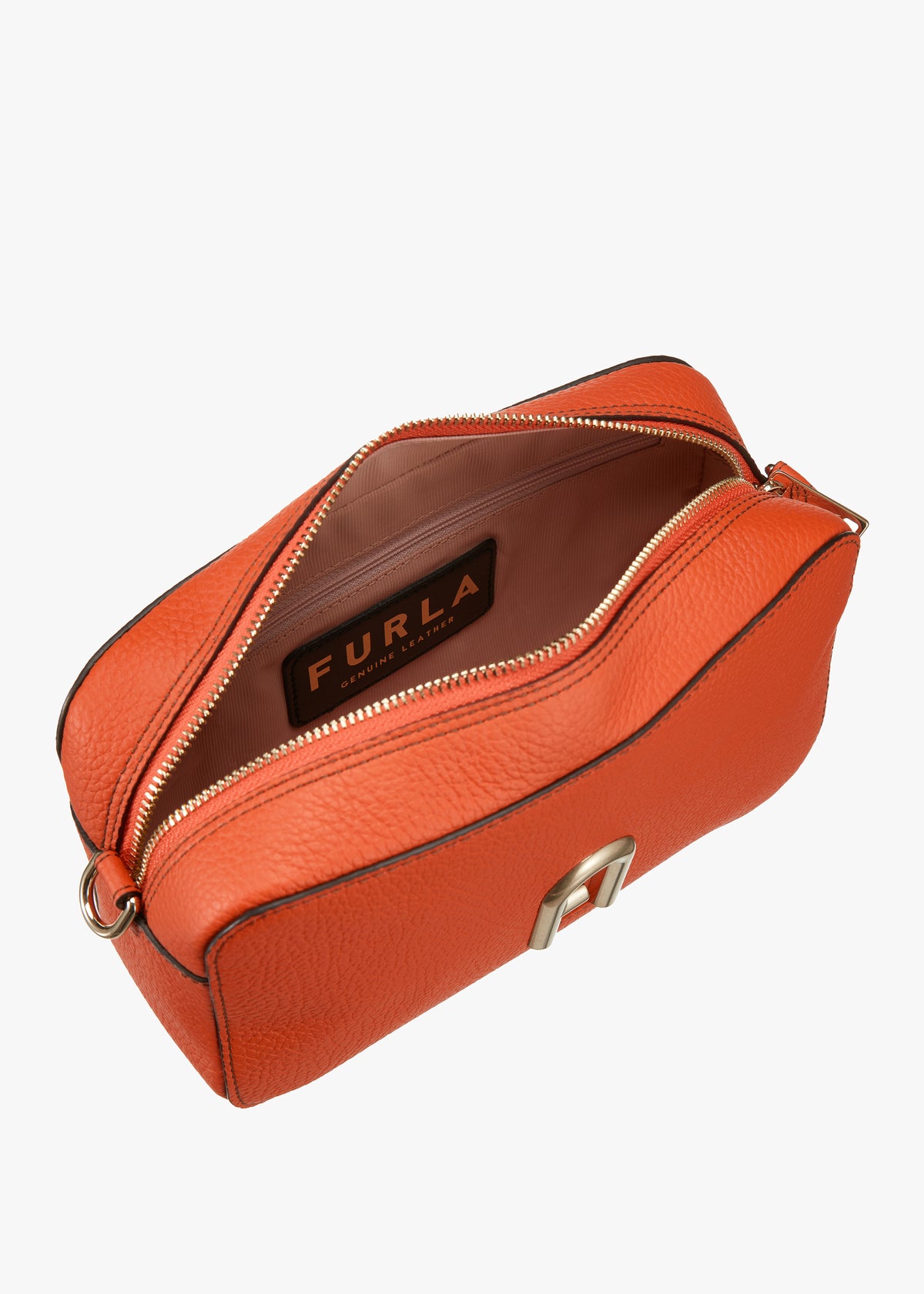 Primula S Orange Leather Cross-Body Bag