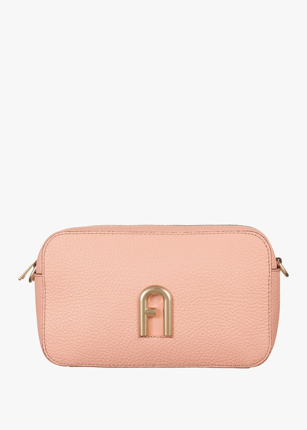 Small Primula Pink Leather Cross-Body Bag