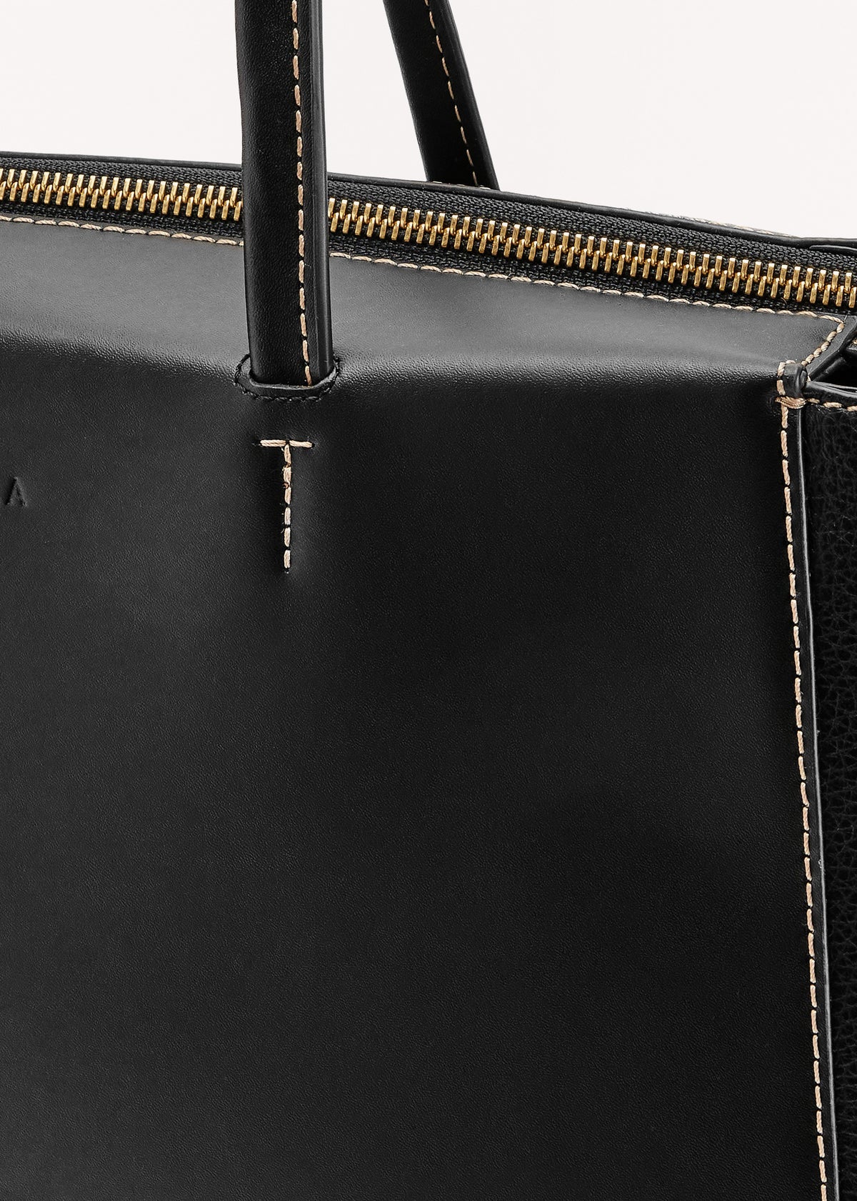 Regina L Black Leather Tote Bag