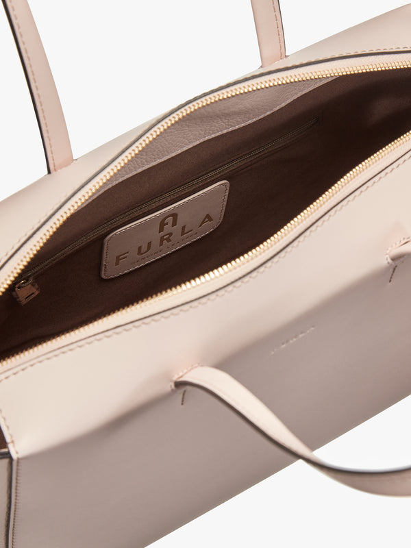 Regina L Pink Leather Tote Bag