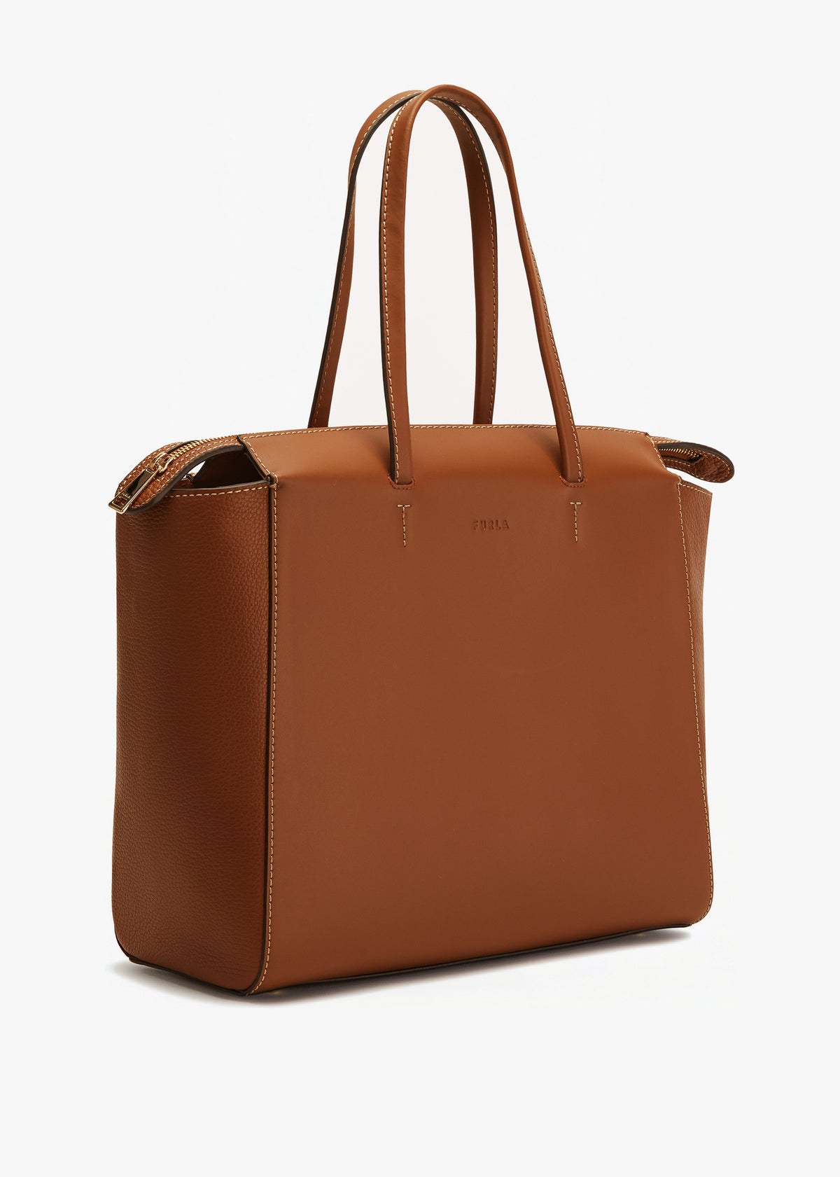 Regina L Tan Leather Tote Bag