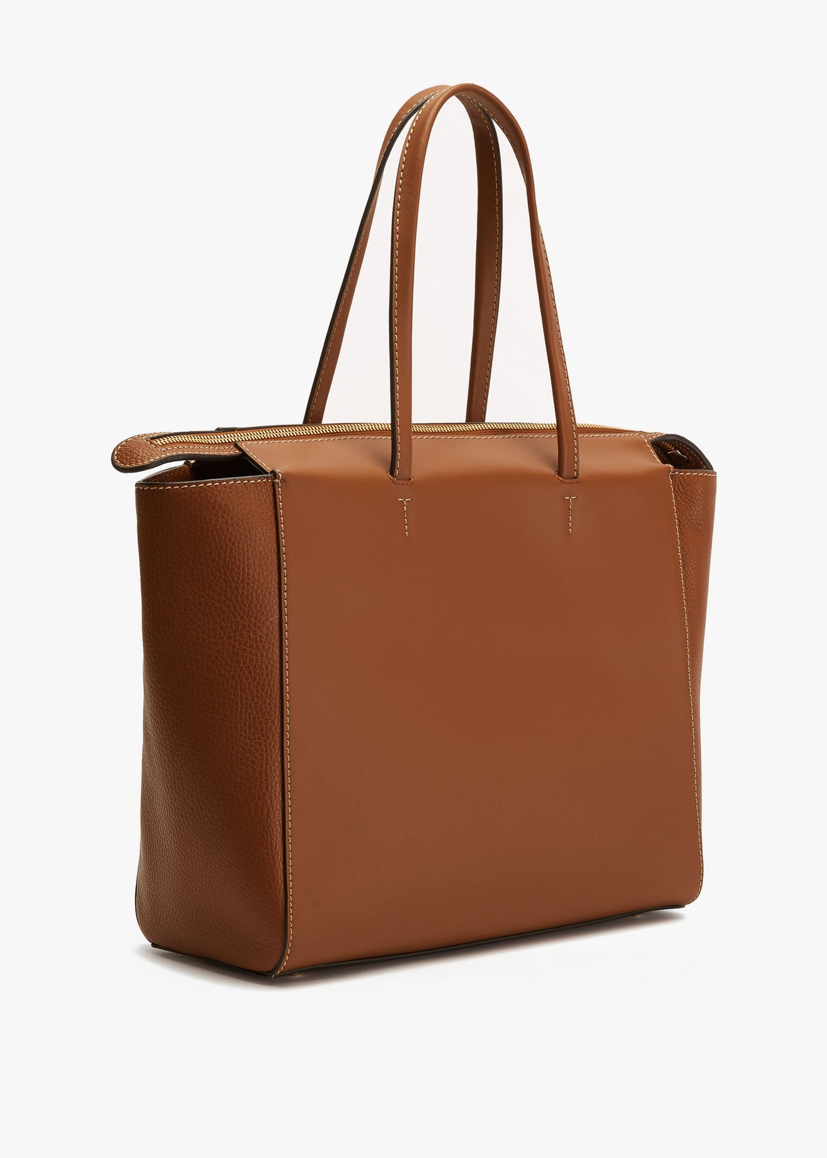 Regina L Tan Leather Tote Bag