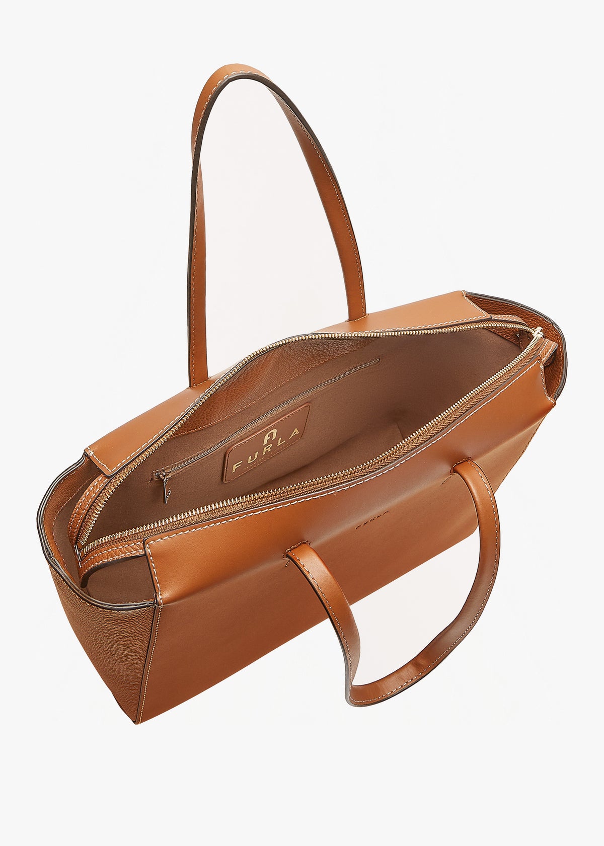 Regina L Tan Leather Tote Bag
