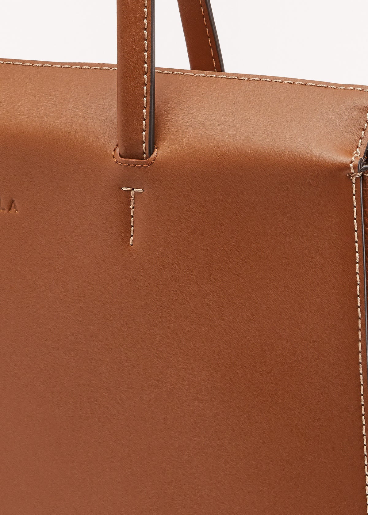Regina L Tan Leather Tote Bag