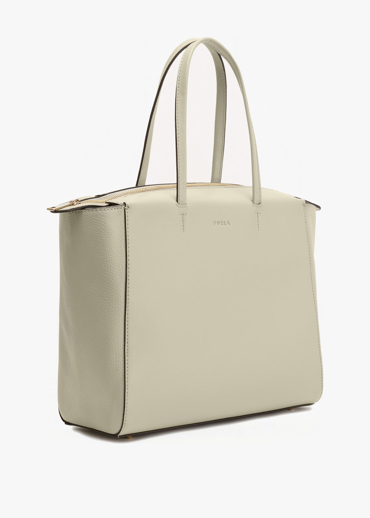 Regina L Taupe Leather Tote Bag