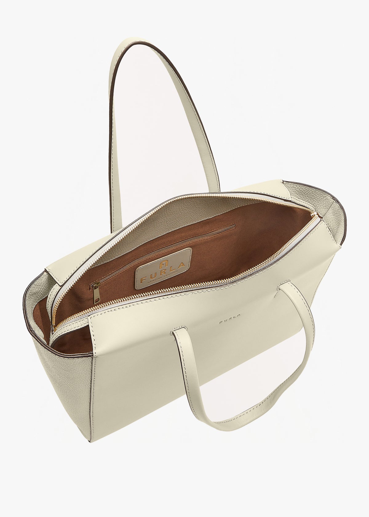 Regina L Taupe Leather Tote Bag