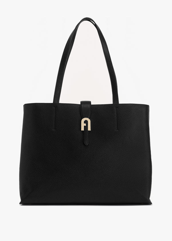 Large Sofia Black Leather Tote Bag