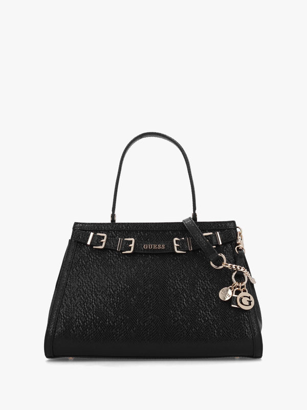 Dovie Black Reptile Satchel Bag
