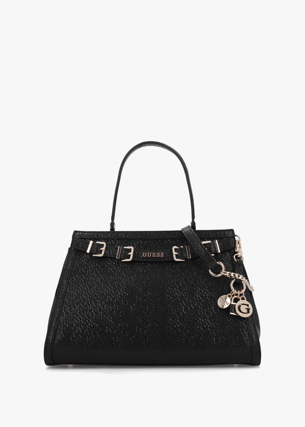 Dovie Black Reptile Satchel Bag