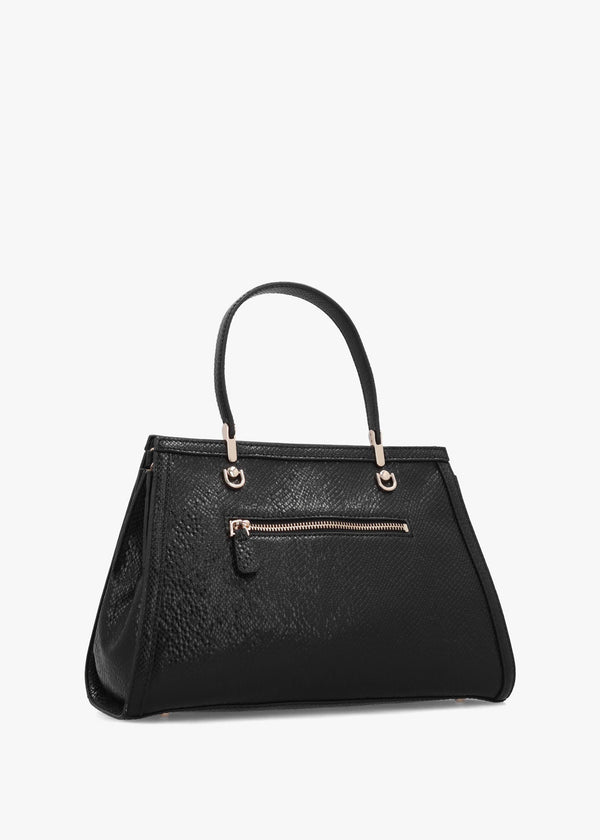 Dovie Black Reptile Satchel Bag