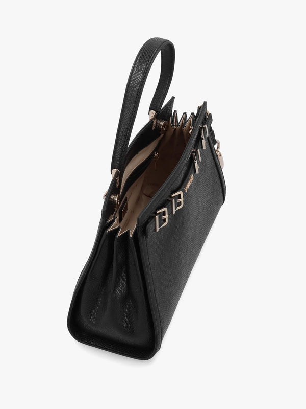 Dovie Black Reptile Satchel Bag