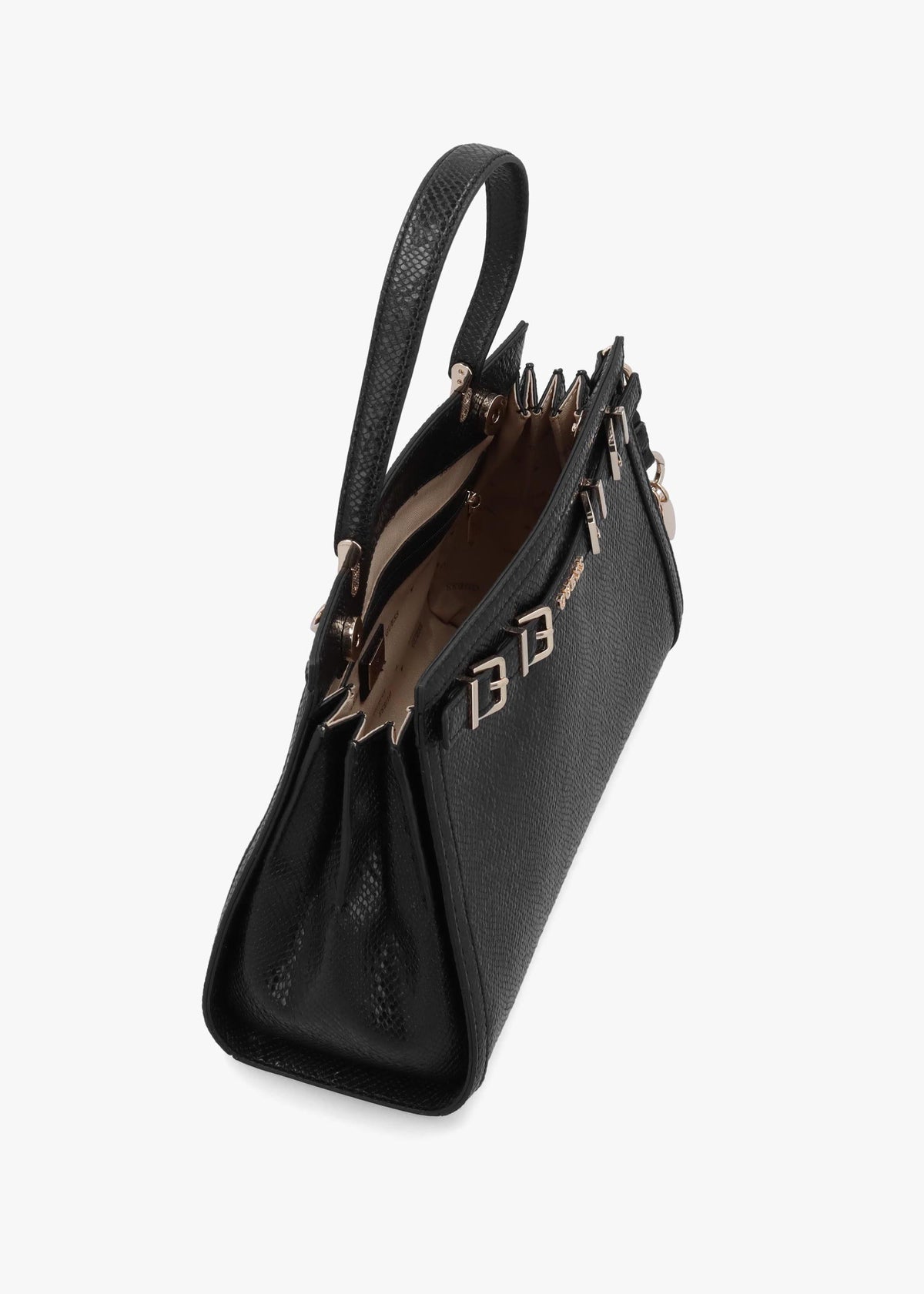 Dovie Black Reptile Satchel Bag