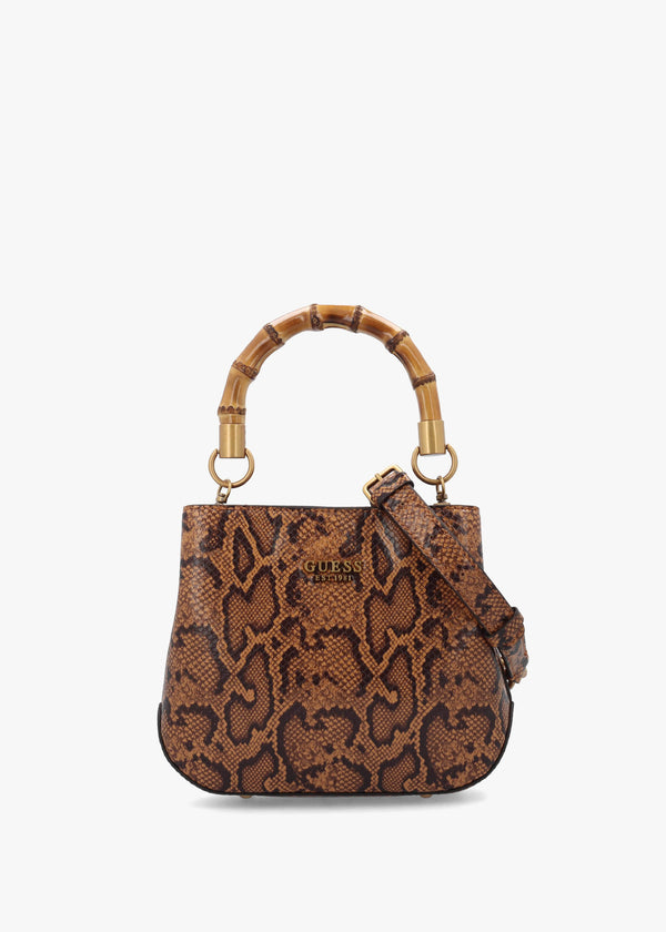 Small Eire Amber Python Bucket Bag