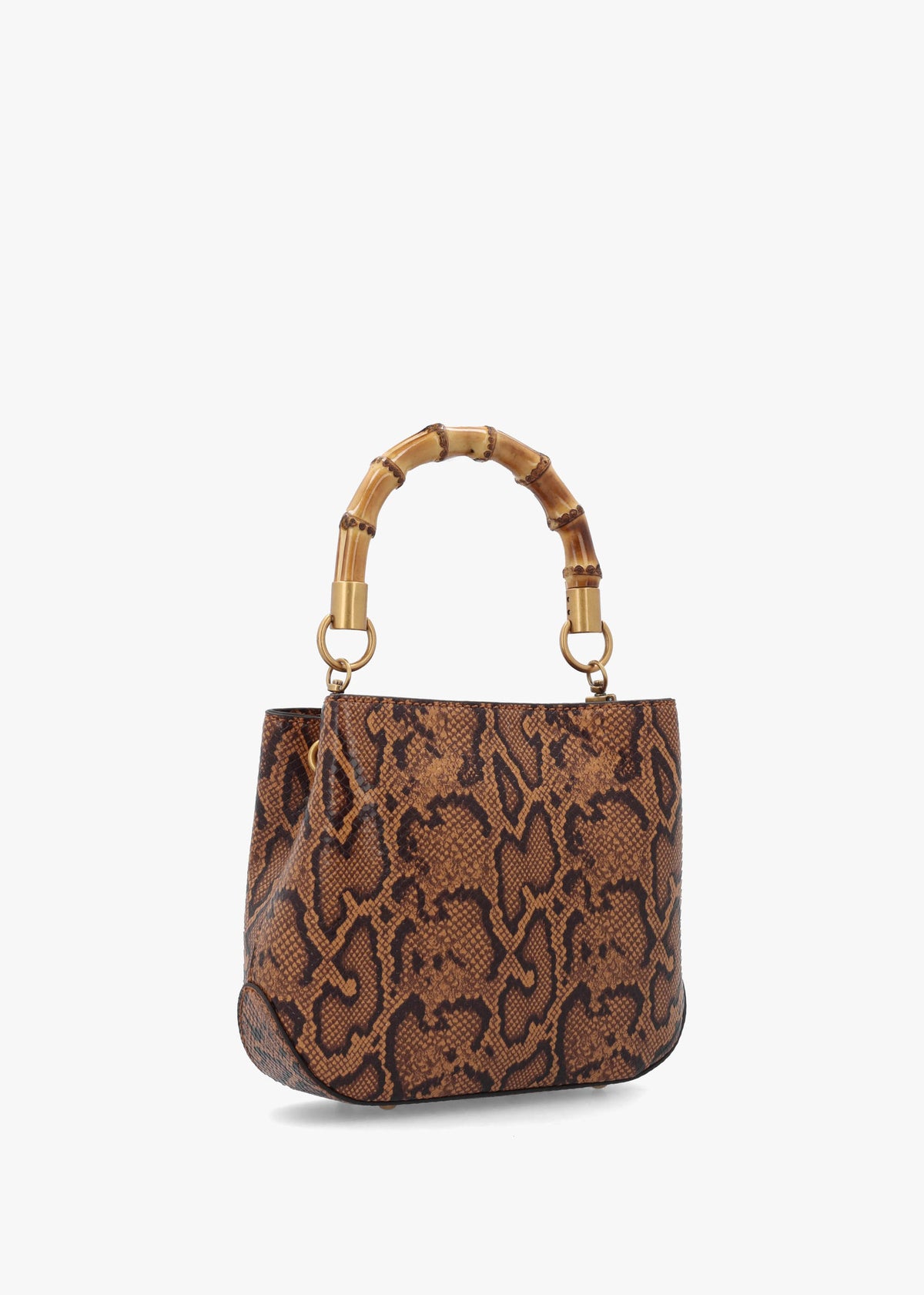 Small Eire Amber Python Bucket Bag