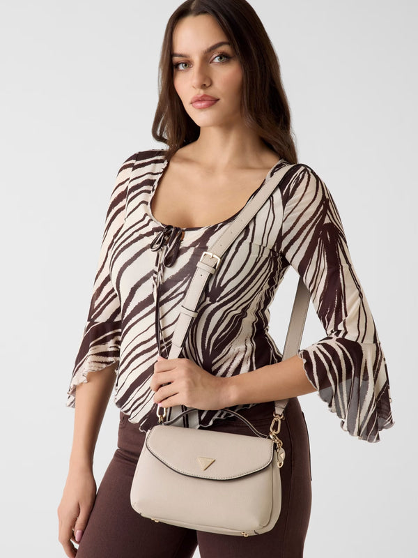 Evie Light Taupe Top Handle Cross-Body Bag