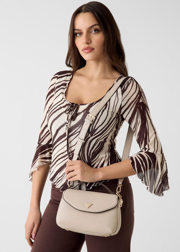 Evie Light Taupe Top Handle Cross-Body Bag