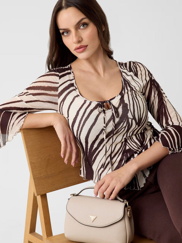 Evie Light Taupe Top Handle Cross-Body Bag