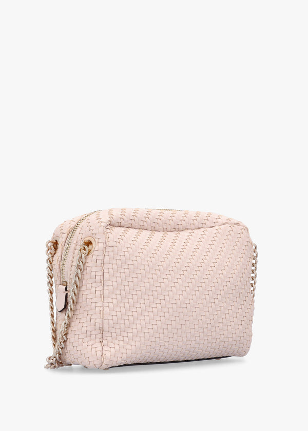 Francy Woven Shell Camera Cross-Body Bag
