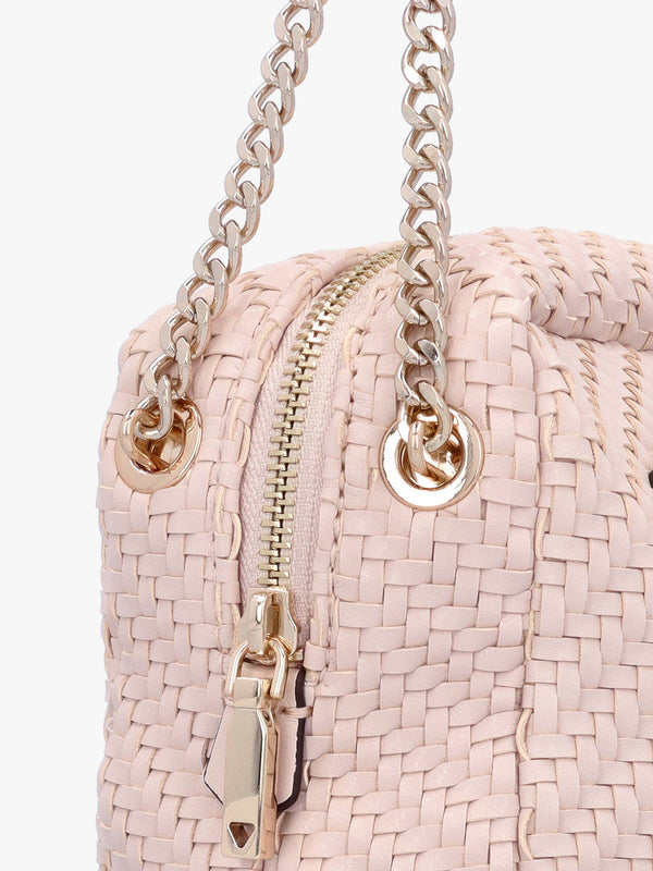 Francy Woven Shell Camera Cross-Body Bag