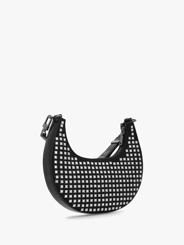 Small Lua Black Embellished Hobo Bag