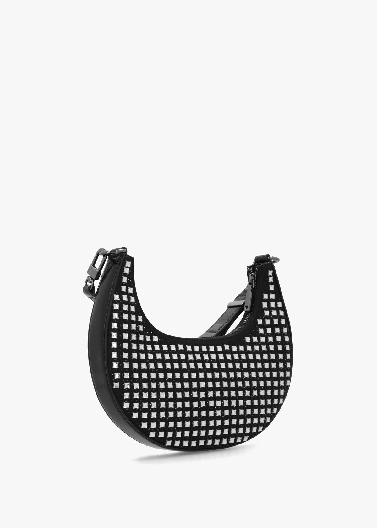Small Lua Black Embellished Hobo Bag