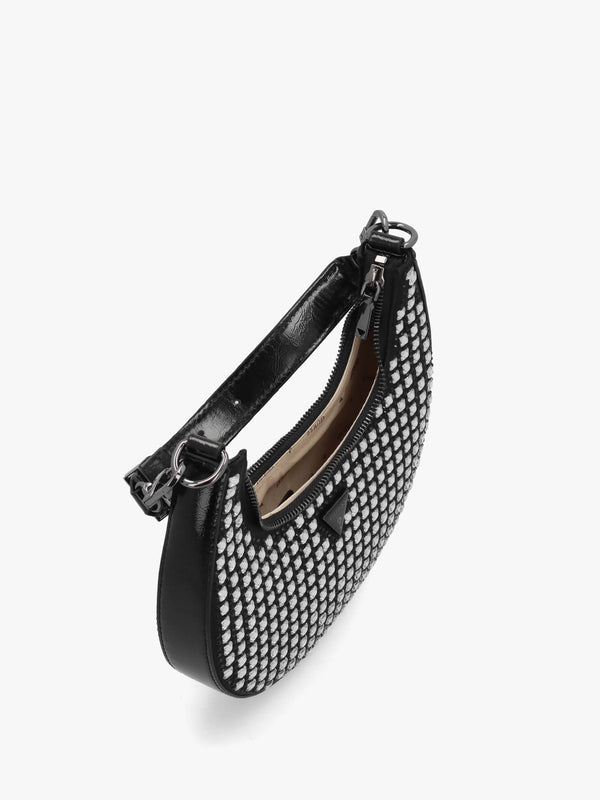 Small Lua Black Embellished Hobo Bag
